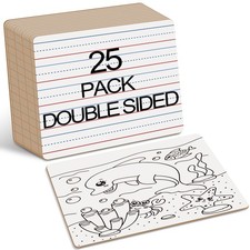 Dry Erase Boards 25 Pack, Double Sided Small Whiteboards with Lines for Kids,...