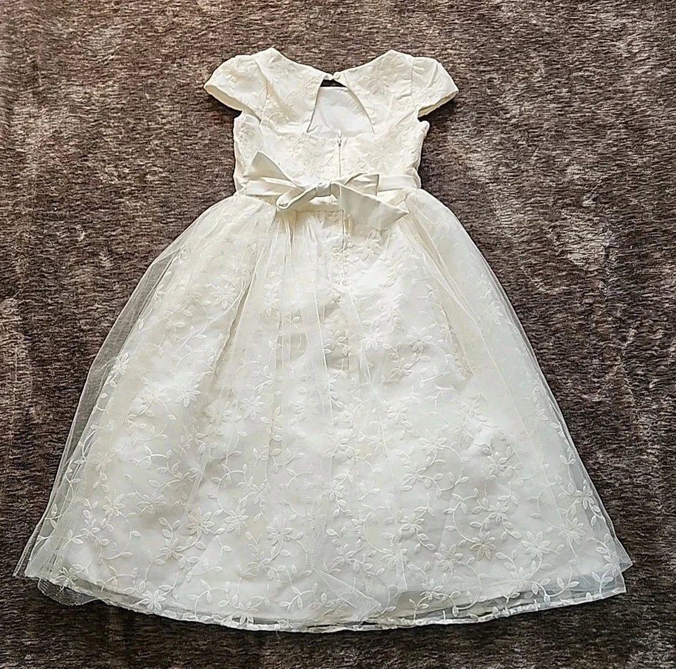 Vestido Kensie Niña Marfil Bordado Niñas Talla 12  Foto 4 de 4