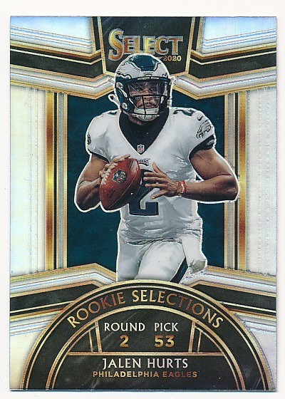JALEN HURTS 2020 PANINI SELECT ROOKIE SELECTIONS SILVER PRIZM #RS-19 EAGLES MINT