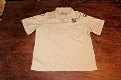 Boy Scouts of America BSA Women's Shirt Tan Medium Vented Poly Microfiber
