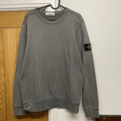 Stone Island Pullover Herren Grau Sweatshirt Baumwolle Rundhals Pulli Gr. Large L