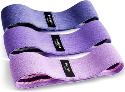 SURIGHT Fitnessbänder Stricken, Resistance Bands Widerstandsbänder, Yogagürtel Rutsch