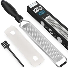 Lemon Zester & Cheese Grater Sharp Stainless Steel for Citrus Parmesan Garlic