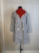 Old Navy Womens Nautical Tiered Striped Midi Swing Shirt Dress Size Small F422