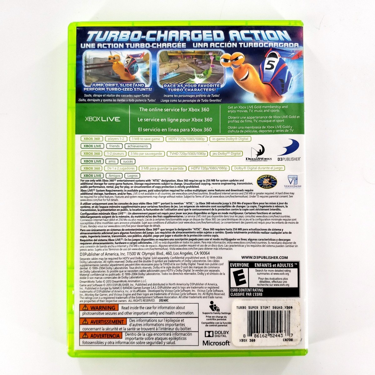 Turbo: Super Stunt Squad (Microsoft Xbox 360, 2013) No Manual