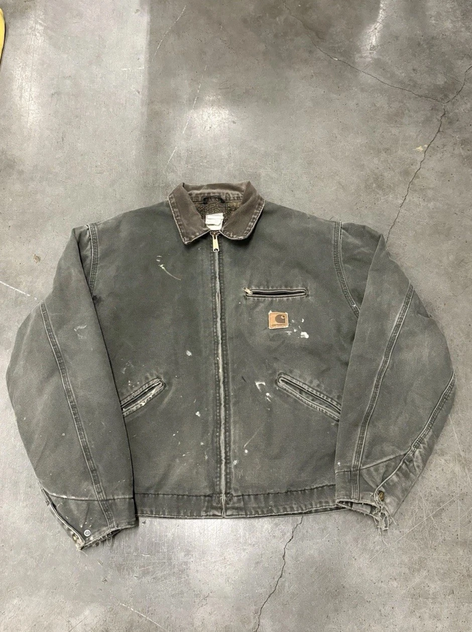 Vintage Distressed Green MOS Carhartt Men’s Detroit 90’s Big Patch Rare image 1