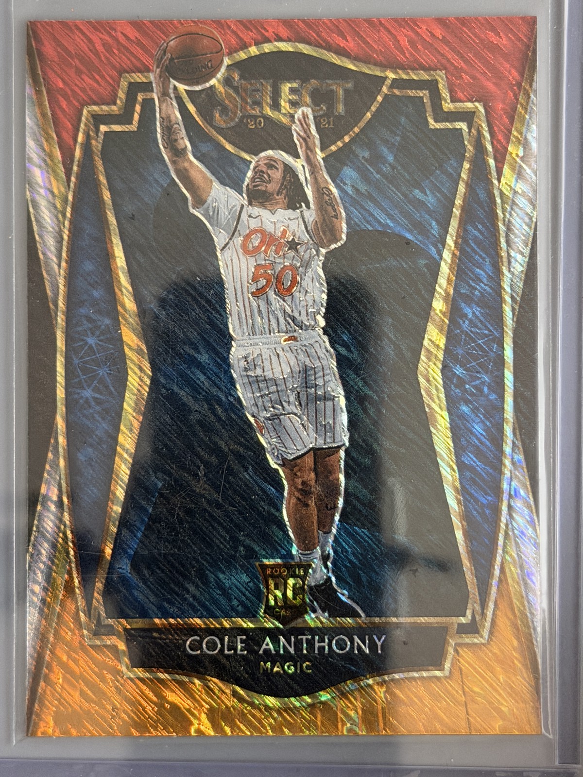 2020-21 Panini Select - Premier Level Cole Anthony #177 Red White Orange Shimmer