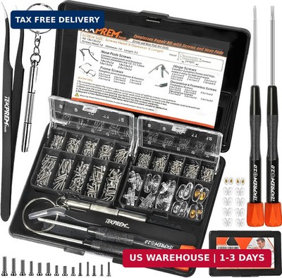 TEKPREM Magnetic Eyeglass Repair Tool Kit, Eye Glasses Repairing Screwdriver Set