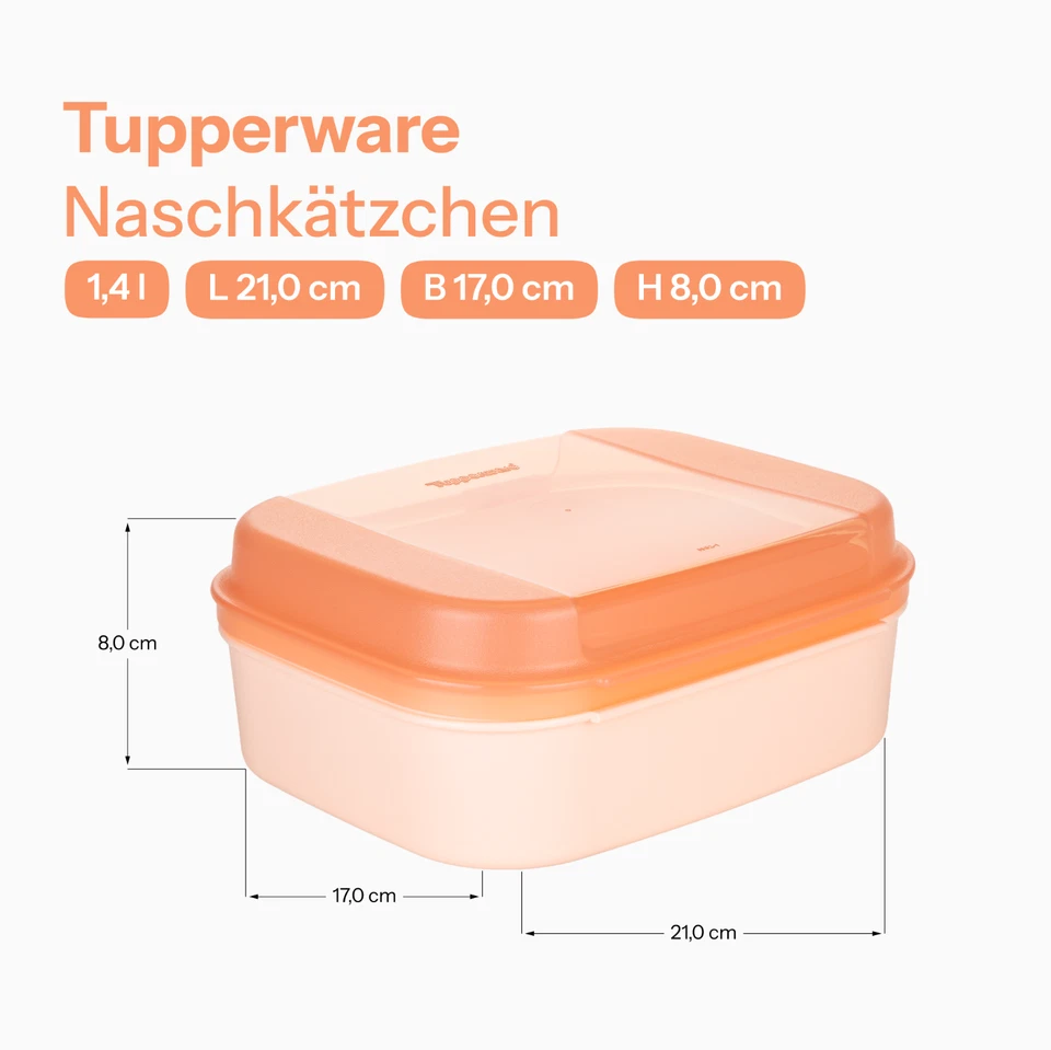 Tupperware Naschkätzchen 1,4 l Lachs Rosa Behälter Box Apollo Bellevue A02 - Bild 2 von 2