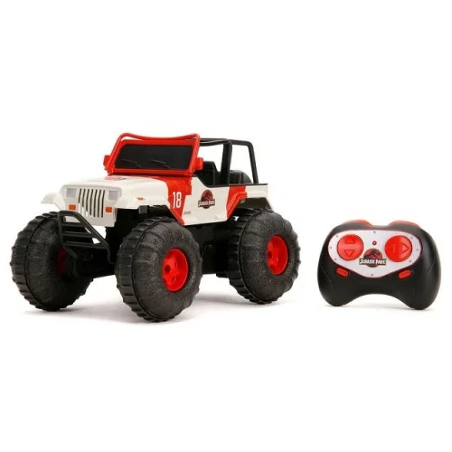 JURASSIC WORLD SEA AN LAND JEEP +RADIOCONTROL 1:16 Jada Toys Radiocomando Modell - Immagine 2 di 4