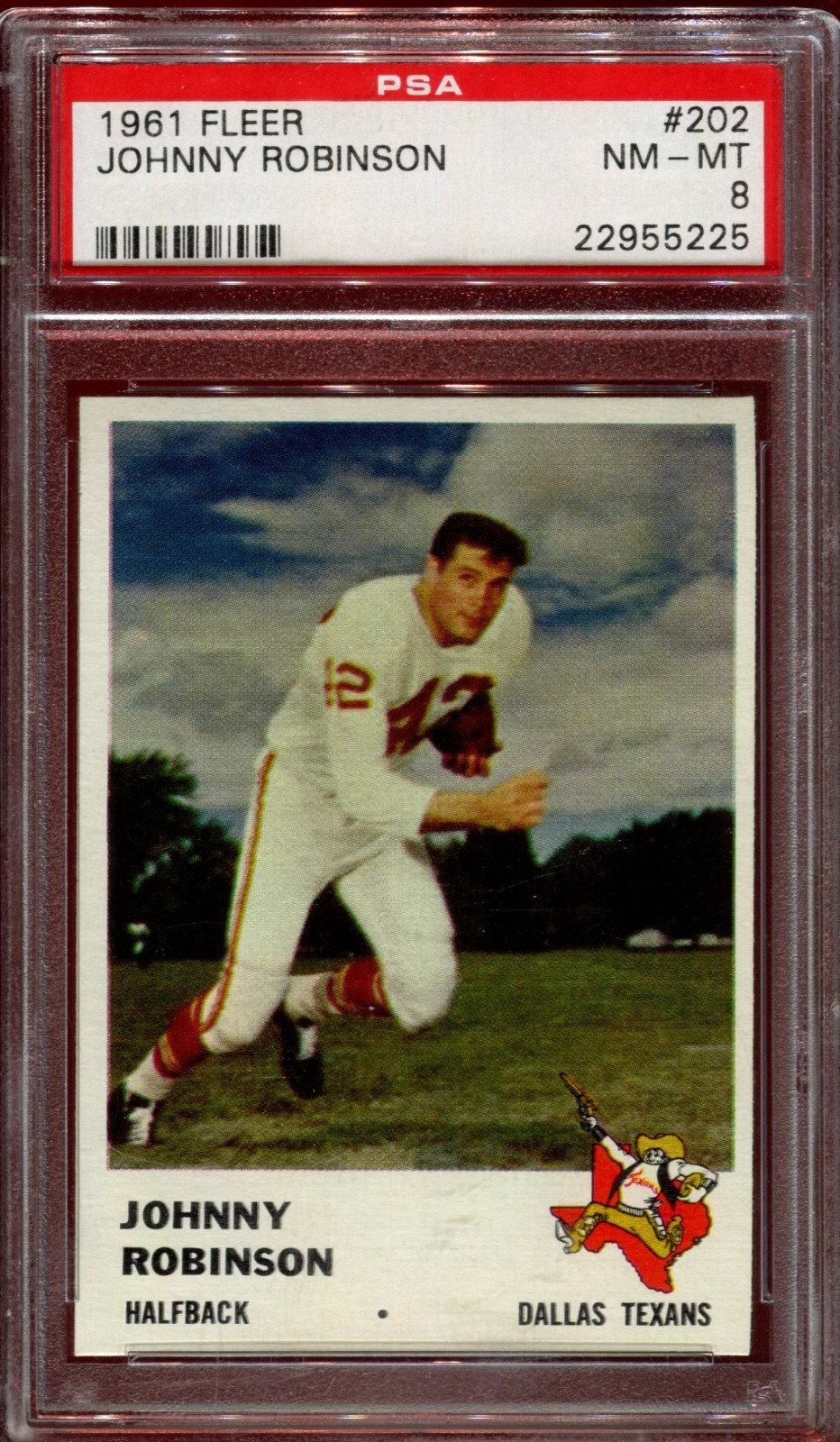 1961 Fleer Johnny Robinson #202 RC HOF PSA 8