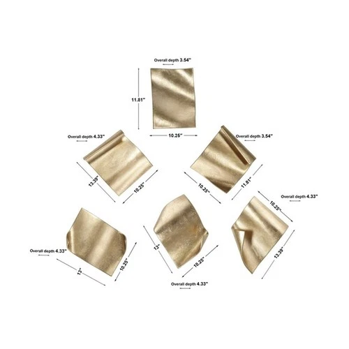 Uttermost Fluttering Pages Contemporary Iron Wall Decor in Gold (Set of 6) - Picture 6 of 6