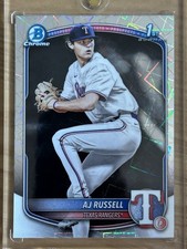 2025 Bowman Chrome Draft AJ Russell #BDC-51 1st Mega Box Lazer Refractor Rangers
