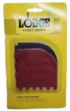 Lodge SCRAPERGPK Durable Grill Pan Scrapers, Red and Black, 8.25 x 4.625 x.5, 2-