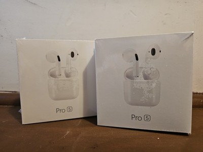 Pro 5 Wireless Bluetooth 5.3 Earbuds with Charging Case   New Sealed 2 pair 