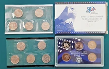 2002 State Quarter PDS Set  Proofs with BU P&D! 15 Coins!  NV NE CO ND SD!  Z5