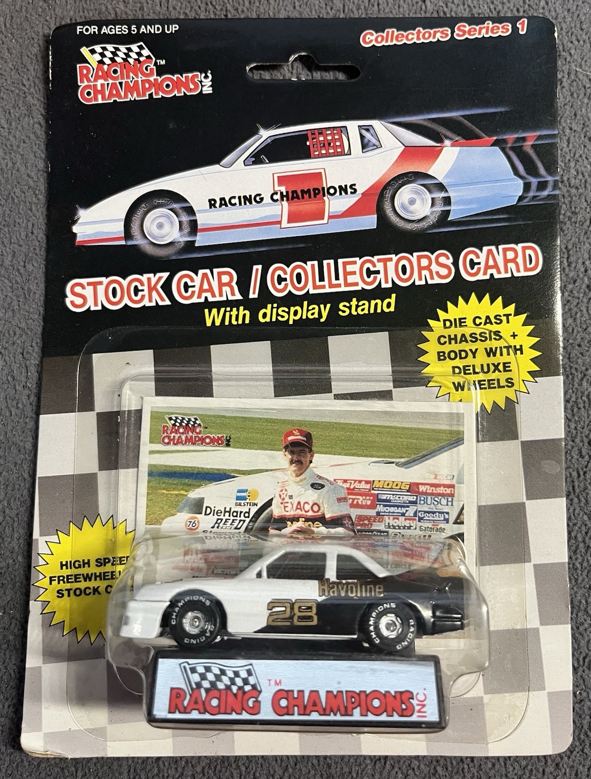 Texaco Background 1989 Racing Champions Davey Allison 1/64 Flat Bottom Texaco Havoline ...