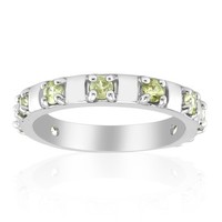 Cavill Damenring 925 Sterling Silber Platin 0,57Ct GrüNer Rundschliff