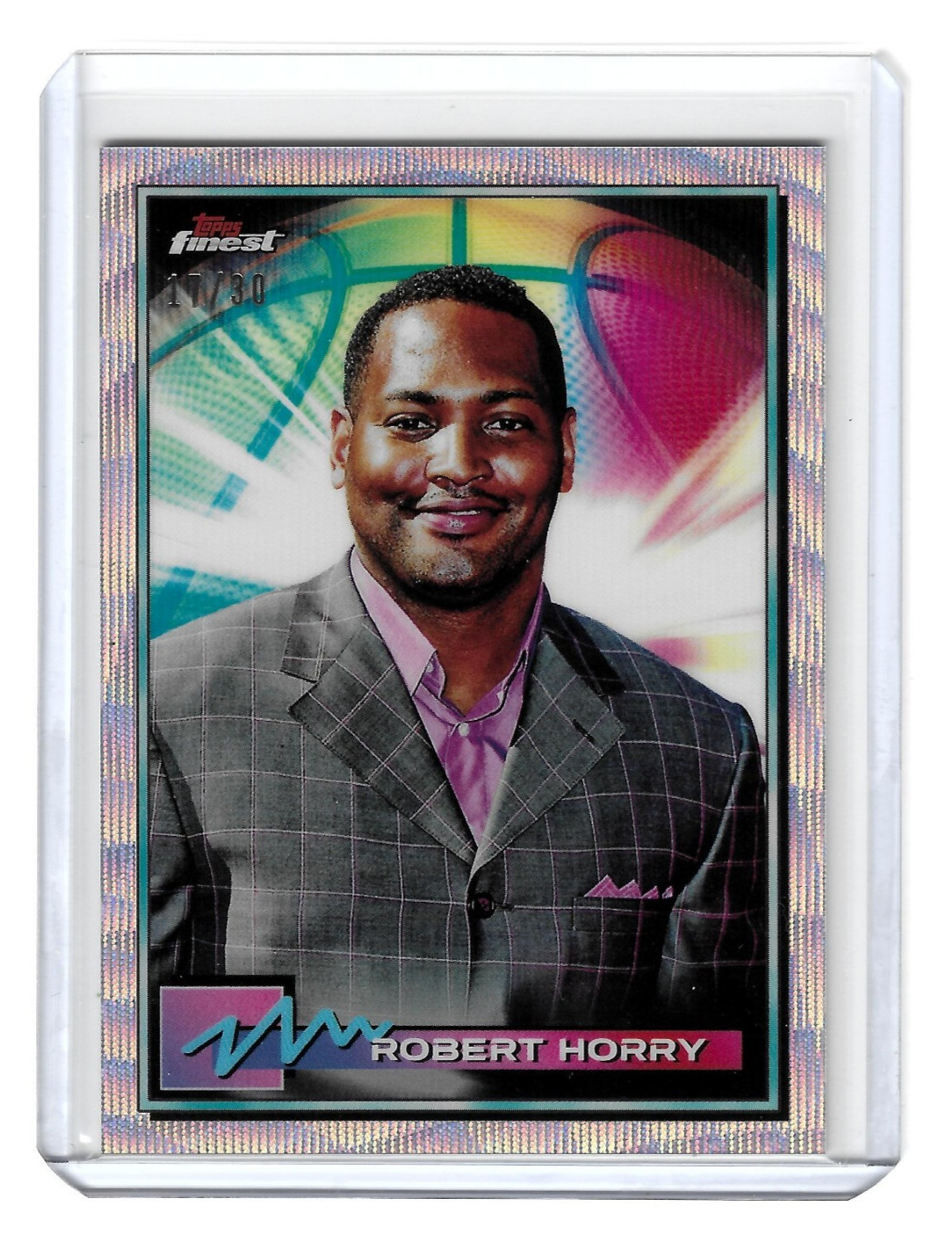 Robert Horry /30 Wave Refractor Topps Finest 2021 Card #35 Rockets Lakers Spurs