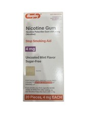 Rugby Nicotine Gum 4mg Mint 20 Pieces Sugar Free Stop Smoking Aid Exp 1/2028