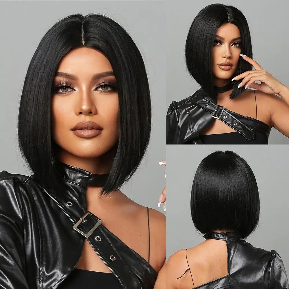 Natural Hairline Hair for Black Women Short Straight Bob  display picture 3