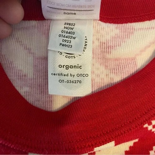 Hannah Andersson Pajamas Kids 6/7 Red Scandi Snowflake Long Sleeve Top Pants - Picture 7 of 7