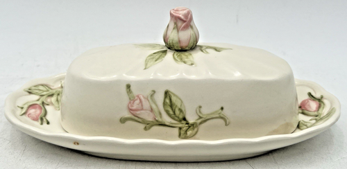 METLOX POPPYTRAIL VERNON ROSE PINK COVERED BUTTER DISH & SALT/ PEPPER - Picture 14 of 24