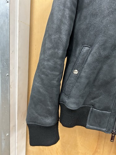 Blake Hedley Herren Leder Lammfell Shearling Reißverschluss Bomber Fliegerjacke Small/M - Bild 7 von 11