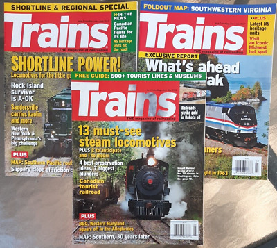 Trains Magazine 3 Issues 2012 Railroad Locomotive Rail Train History May - Jul