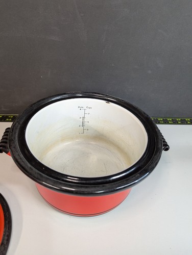 Vintage Vollrath Kook King Ware Red Enamel Pot Pan 8 cup - Picture 3 of 5