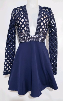 long sleeve cleavage dress