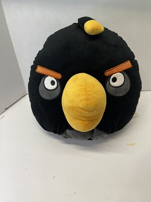 Angry Birds Bomb Black Bird Large 12 Inch Plush Toy 2010 Rovio Commonwealth 