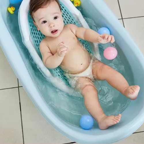 Baby Bath Chair Comfortable Non-slip Shower Mesh Foldable Children's Bath Bed - Picture 9 of 14