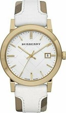 Brand New Burberry BU9015 Heymarket Gold Tone Stainless Steel 38mm Women's Watch