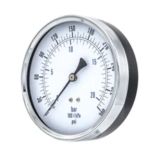 Dry Center Back Mount Pressure Gauge with 4.5" Dial, 0-300 PSI, 1/4" Male NPT