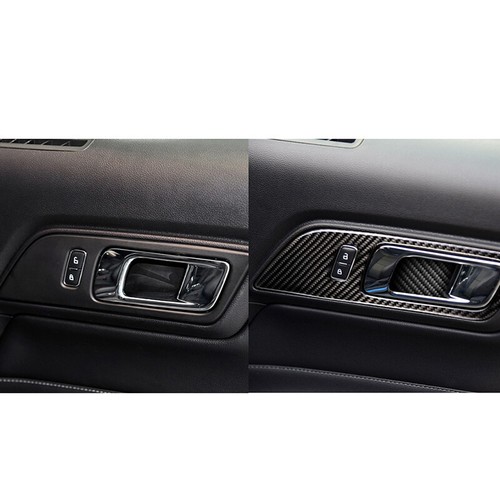 4Pcs Carbon Fiber Interior Door Handle Cover Trim For Ford Mustang 2015-2019 - Picture 6 of 12