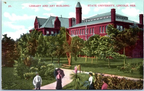 STATE UNIVERSITY Library and Art Building LINCOLN, Nebraska NE - Postcard - 第 1/2 張圖片
