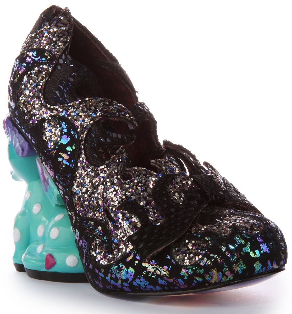 IRREGULAR CHOICE Dragons Lair Eclats Femmes Talon Chaussure Noir
