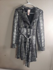 ❤candie's Snake Skin Print Trench Coat, Size S