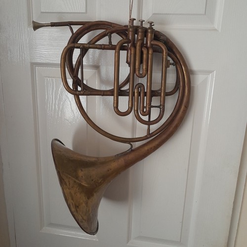 Vintage C MAHILLON French Horn Belgium Dented Works Needs TLC