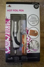 Plaid Craft HOT FOIL PEN Scrapbook Tool Invitations 12 Pcs KIT Storage Case