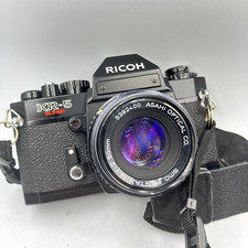 Vintage Ricoh KR-5 Super 35mm SLR Film Camera w/Vivitar 50mm f/2.0 lens Works 