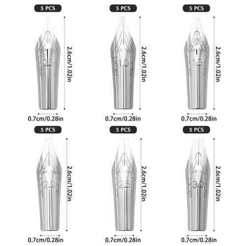 30 Pcs Pen Nibs Fountain Pen Replacement Nibs Calligraphy Pen Supplies UK - Picture 11 of 11