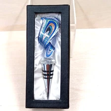 Ornate Glass Wine Bottle Stopper Multi-Color Swirl for Decanter/ Wine Bottle,