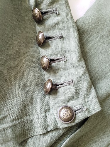 Free People Linen Blend Military Style Lightweight Green Blazer Jacket Size S - Picture 7 of 13