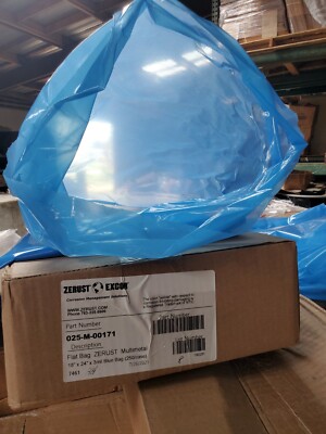 ZERUST EXCOR  MULTIMETAL RUST PROTECT BLUE FLAT BAGS 18''x 24'' 3mil BOX OF 250CT 