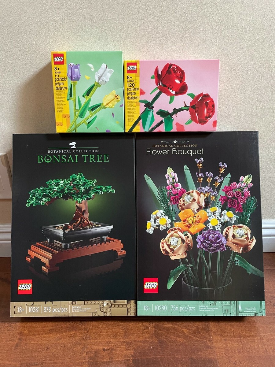 NEW LEGO Flower Bouquet 10280 Bonsai Tree 10281 Roses 40460 Tulips