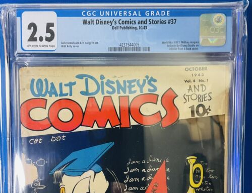 WALT DISNEY’S COMICS AND STORIES #37 (1943) DONALD DUCK por JACK HANNAH - CGC 2.5 - Imagen 2 de 5