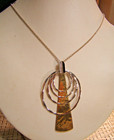 RLM Robert Lee Morris Sterling Silver Circles & Brass Pendant Necklace