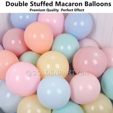 Pastel Macaron Balloons Double Stuffed Layers Skins DIY Party Birthday Decor UK